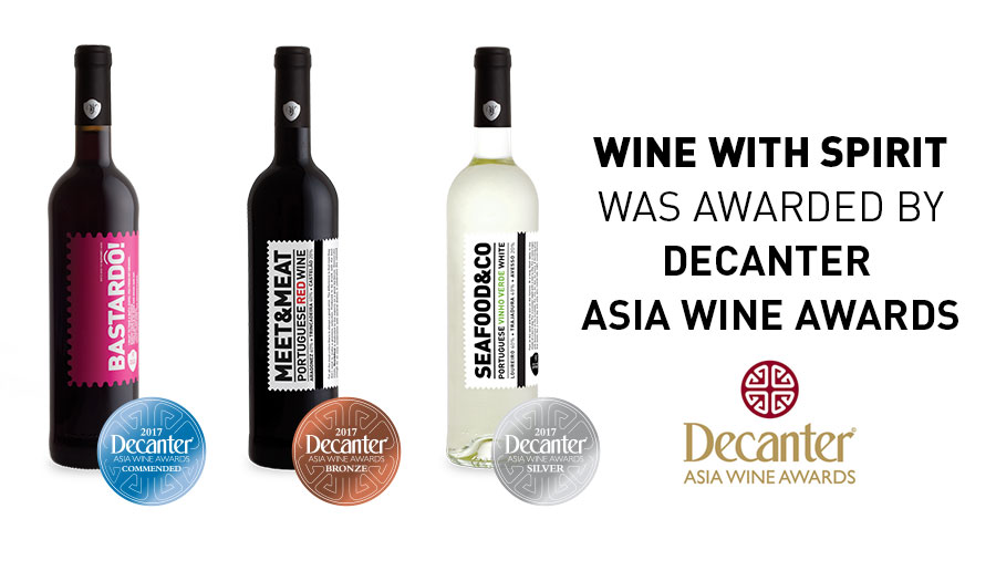 Wine With spirit awarded with 3 medals at Decanter Asia
